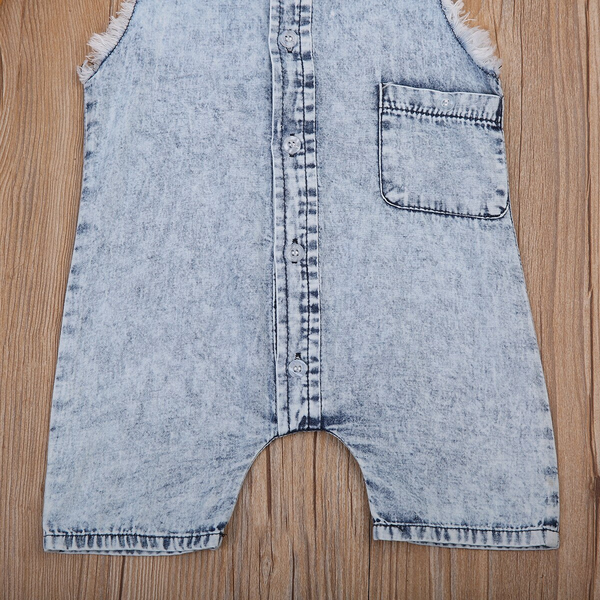 Demin Fashion Kids Boy Girl Infant Vest Romper Casual Baby Jumpsuit Clothes Outfit 0-2T - ebowsos