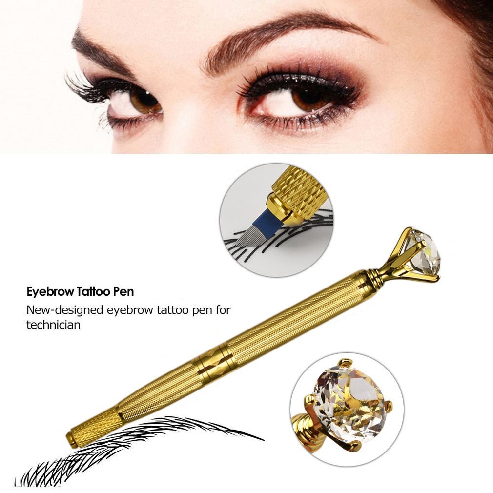 Diamond Embroidered Manual Eyebrow Pencil Microblading Tattoo Machine Permanent Eyebrow Pencil Embroidery Manual Pen - ebowsos