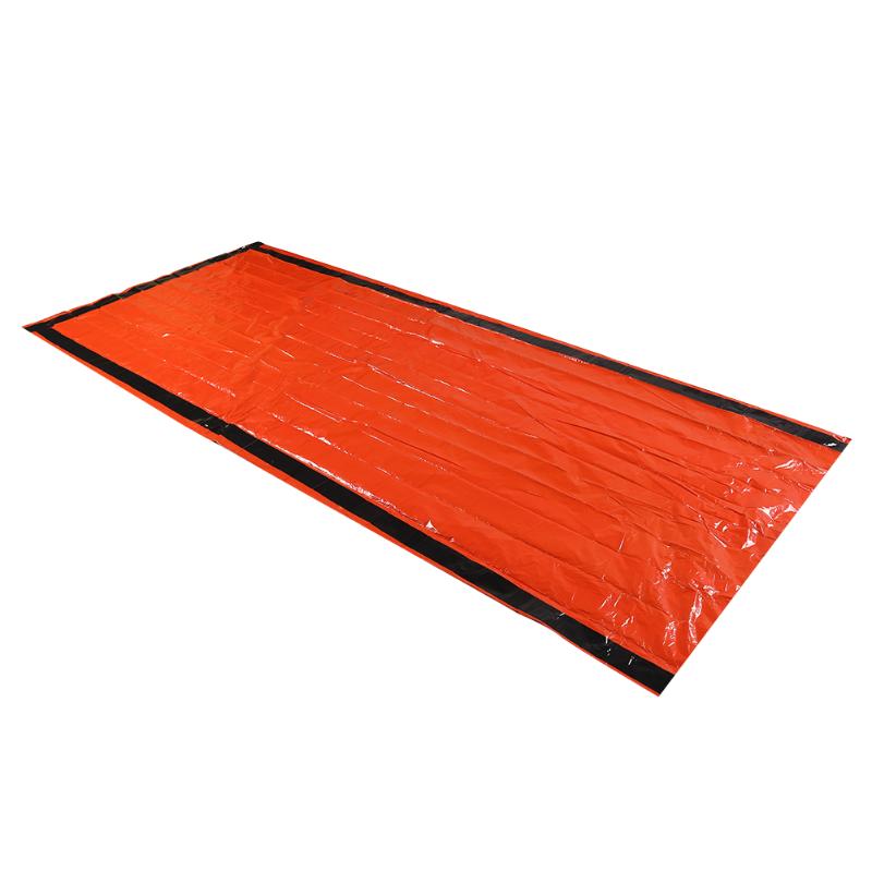 Disposable PE Aluminum Film Survival Rescue Raincoat Orange First Aid Blanket Sleep Bags for Outdoor Adventure Camping-ebowsos