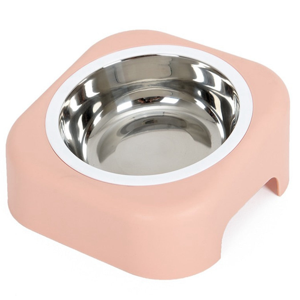 Dog Bowl Travel Pet Dry Food Bowls For Cats Dogs Pink Dog Bowls Outdoor Drinking Water Pet Dog Stainless Steel Cat Food Dish-ebowsos