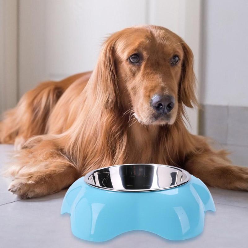 Dog Cat Drinking Bowl Petal Shaped Stainless Steel Portable Security Flower Design Easy to Clean Single Bowl Pet Water Feeder - ebowsos