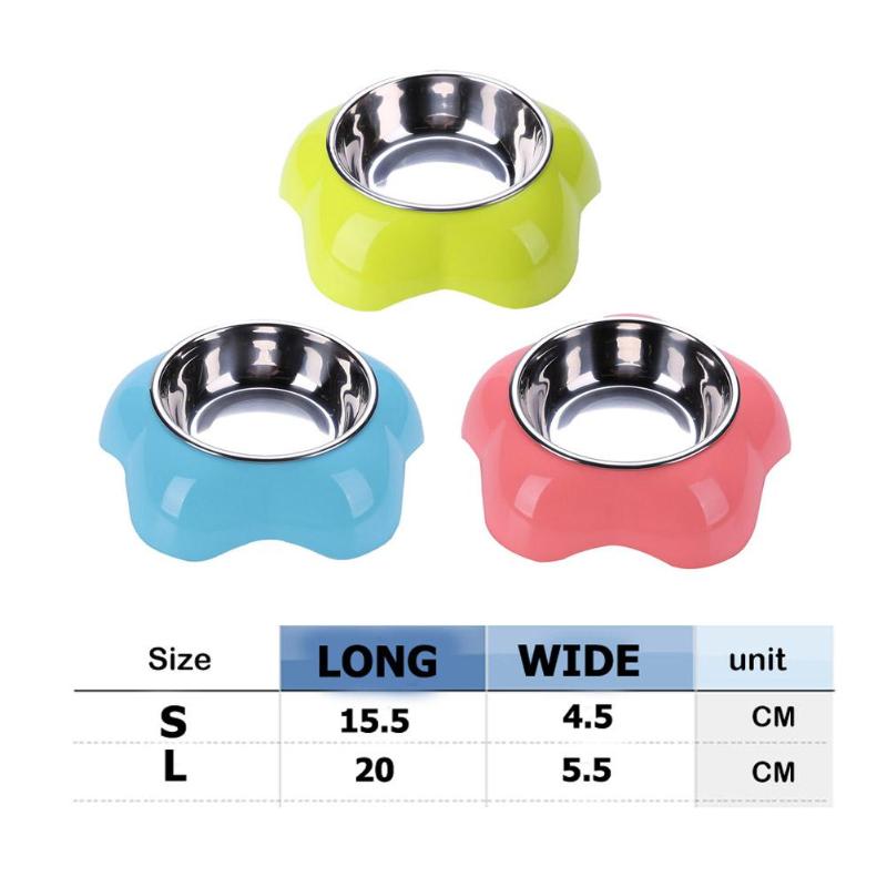 Dog Cat Drinking Bowl Petal Shaped Stainless Steel Portable Security Flower Design Easy to Clean Single Bowl Pet Water Feeder - ebowsos