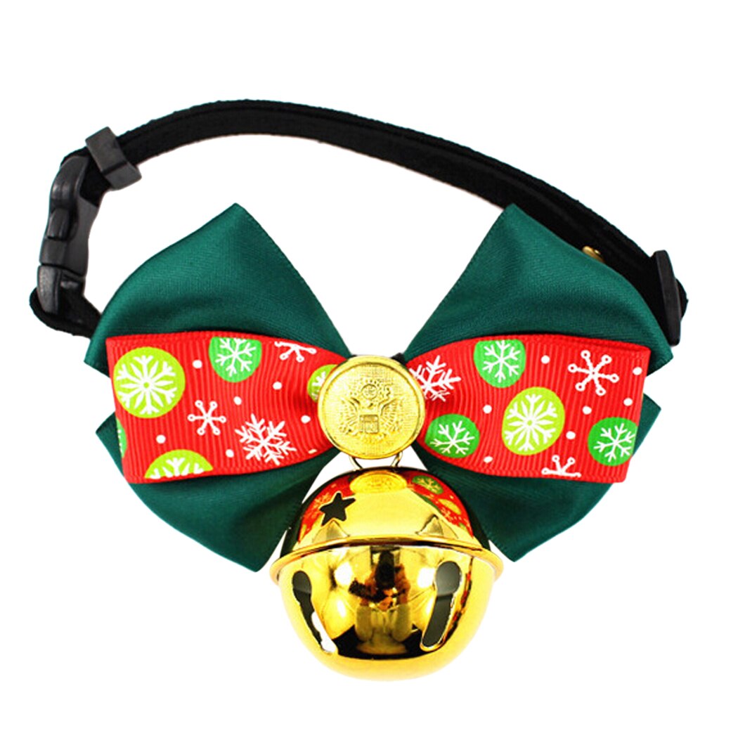 Dog Tie Pet Decoration Supplies Christmas Pet Dog Collar Pet Necklace With Cute Bowknot Copper Bell Gift Box For Cats Dogs-ebowsos