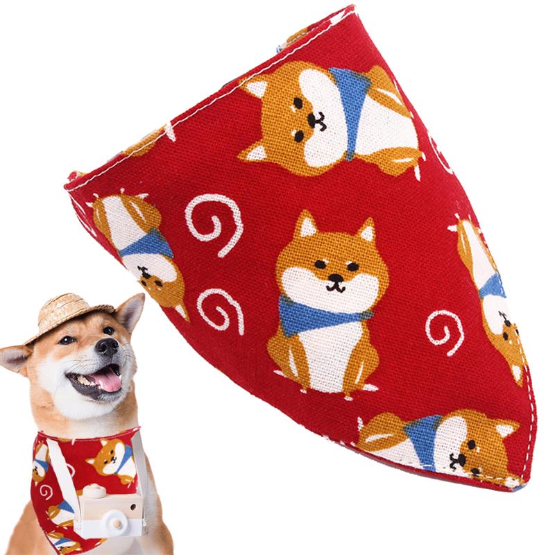 Doggy Printed Handsome Adjustable Puppy Triangular Bandana Pet Dog Cat Tie Collar Pet Dog Scarf Collars Pet Accessories-ebowsos