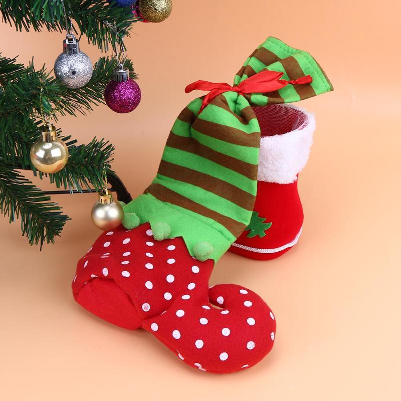 Dot Elf Christmas Gift Cloth Decorations Candy Bag - ebowsos