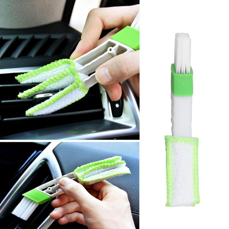 Double Ended Car Air Conditioner Vent Slit Cleaner Brush Instrumentation Dusting Blinds Keyboard Cleaning Brush Car Styling - ebowsos