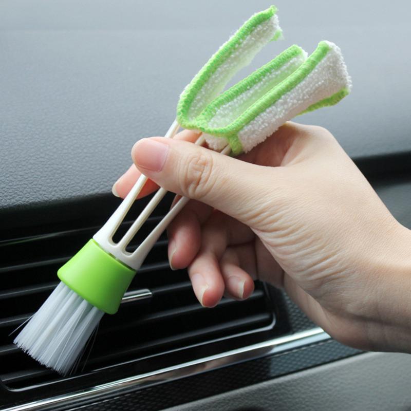 Double Ended Car Cleaning Brush Car Air Vent Slit Cleaner Cleaning Brushes Household Cleaning Tool Brush Dusting Blinds Keyboard - ebowsos