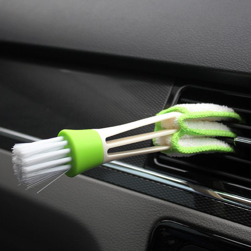 Double Ended Car Cleaning Brush Car Air Vent Slit Cleaner Cleaning Brushes Household Cleaning Tool Brush Dusting Blinds Keyboard - ebowsos