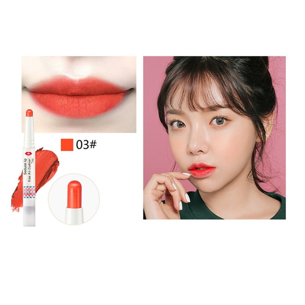 Double Head Cushion Lipstick Pen Misty Long-lasting and waterproof Lips Care tool Portable professional lip gloss - ebowsos