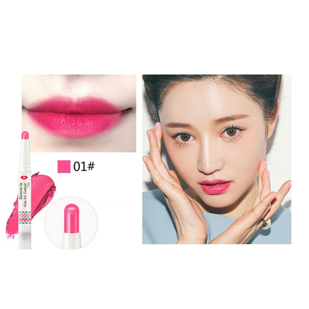 Double Head Cushion Lipstick Pen Misty Long-lasting and waterproof Lips Care tool Portable professional lip gloss - ebowsos