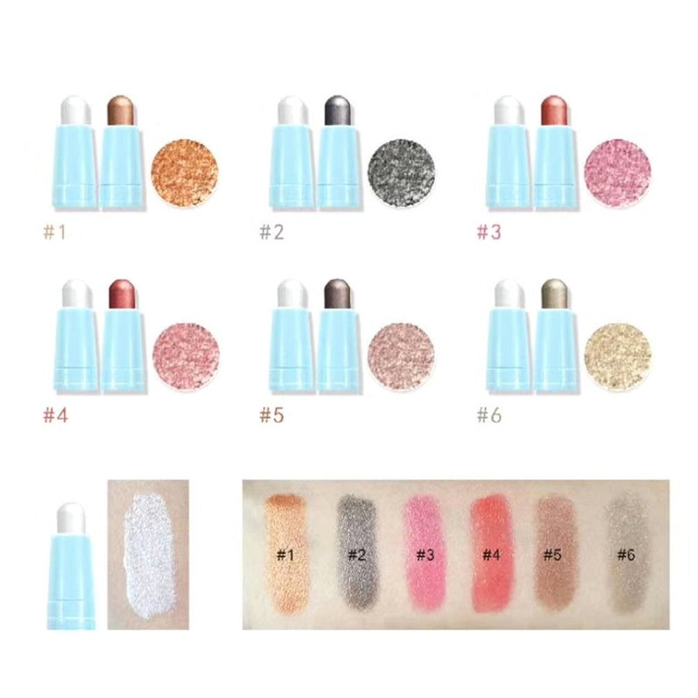 Double Head Eyeshadow Makeup Stick Long Lasting Waterproof Sweat-proof Highlight Shimmer Glitter Eyeshadow Pen Cosmetic Tool - ebowsos