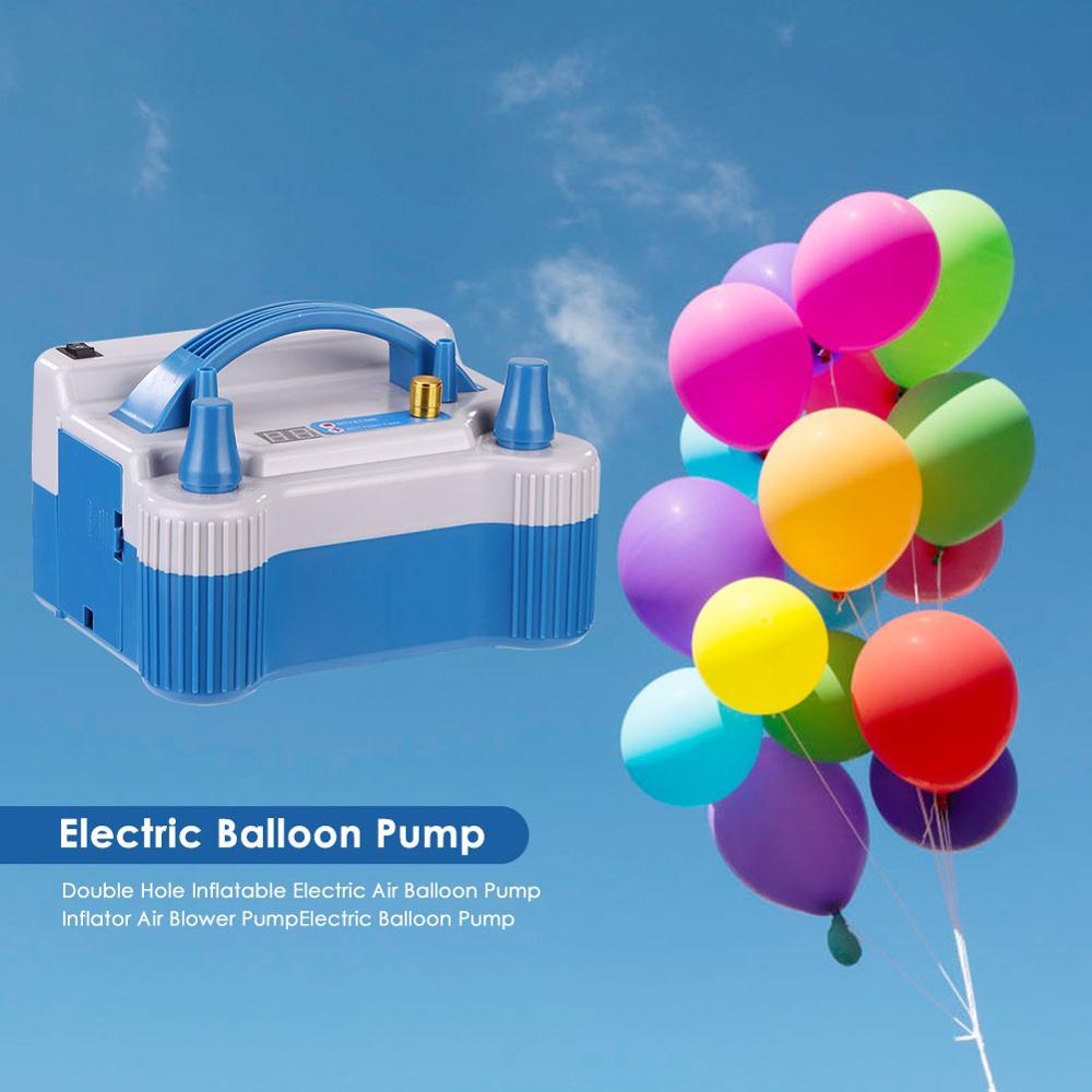 Double Hole Inflatable Electric Air Balloon Pump Inflator Air Blower Pump - ebowsos