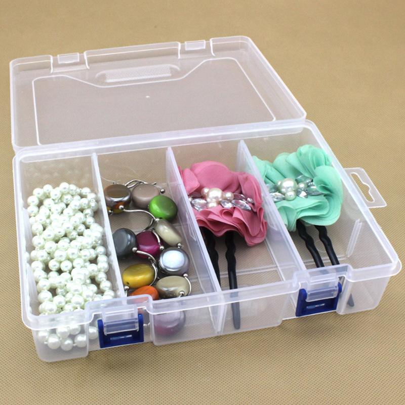 Double Layer 8 Grid Transparent Plastic Storage Box Hardware Tool Box - ebowsos