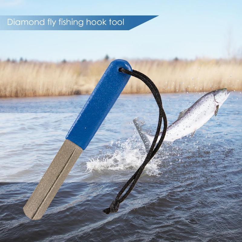 Double Side Diamond Fishing Hook Sharpener Fishhook Grinding Fishing Tackle-ebowsos