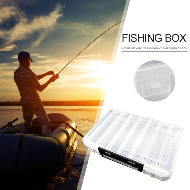 Double Sided Fishing Tackle Box Plastic Fishing Lure Bait Hook Storage Case Compartment Fishing Bait Lure Hooks Box-ebowsos