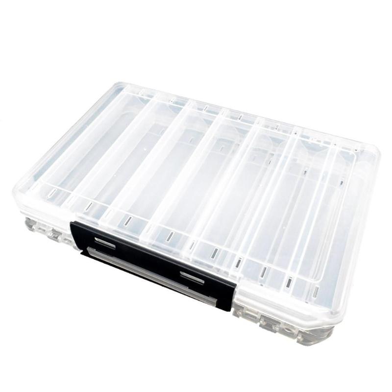 Double Sided Fishing Tackle Box Plastic Fishing Lure Bait Hook Storage Case Compartment Fishing Bait Lure Hooks Box-ebowsos