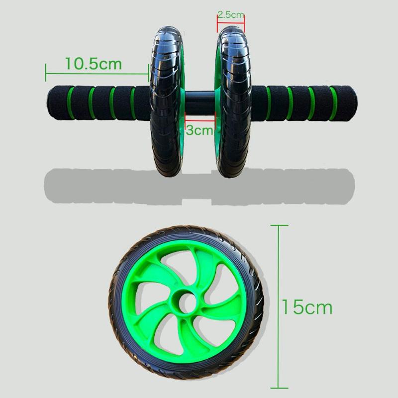 Double Wheels Abdominal Power Wheel Stretch Muscle Exercise Equipment Home Gym Fitness Equipment Roller Trainer Training-ebowsos