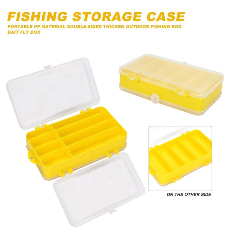 Double-sided Fishing Bait Hooks Fly Rod Storage Case with Compartments Organizer Small Portable Lightweight Easy to Carry-ebowsos