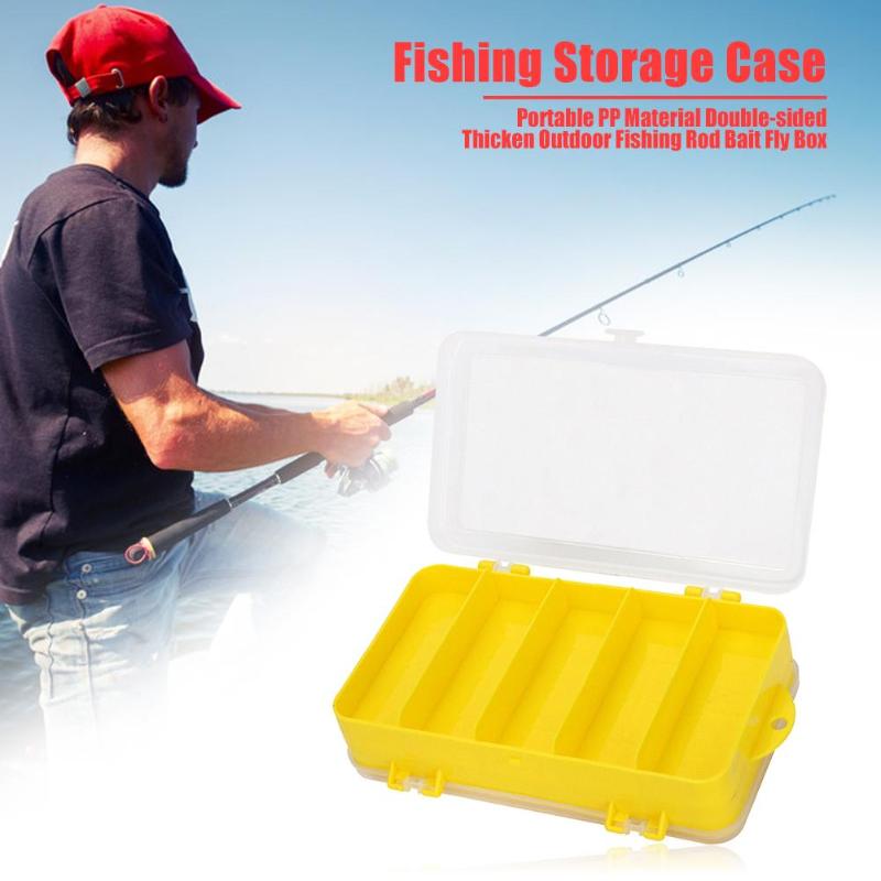 Double-sided Fishing Bait Hooks Fly Rod Storage Case with Compartments Organizer Small Portable Lightweight Easy to Carry-ebowsos