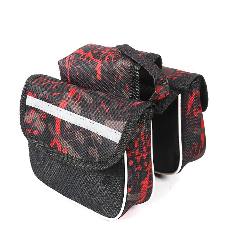 Durable Bicycle Frame Bag Cycling Front Head Top Tube Pockets Large Capacity Bike Double Pouch For Mobile Phone Small Things-ebowsos