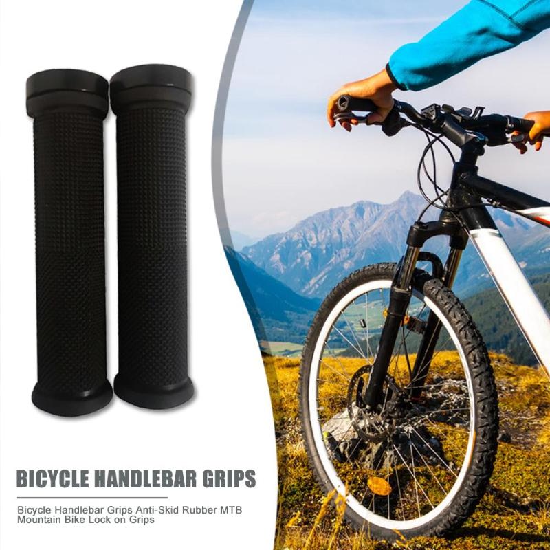 Durable Bicycle Grips Wear-resistant 1 Pair MTB Mountain Bike Handlebar Grips Anti-Slip Rubber Bicycle Lock on Grips-ebowsos