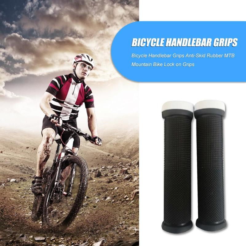 Durable Bicycle Grips Wear-resistant 1 Pair MTB Mountain Bike Handlebar Grips Anti-Slip Rubber Bicycle Lock on Grips-ebowsos