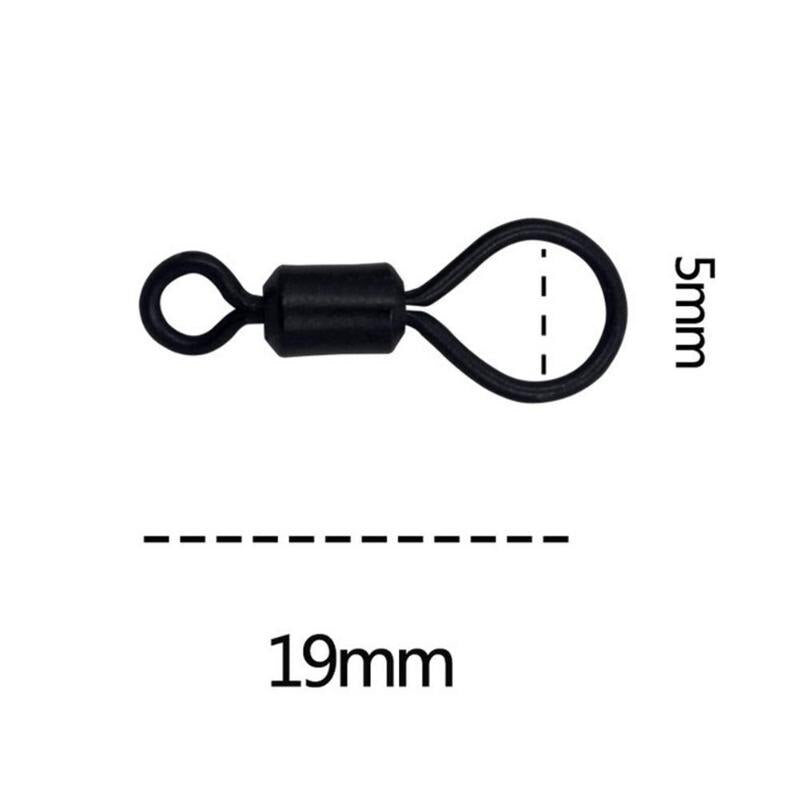 Durable Carp Fishing Stiff Rig Swivels 30pcs Carp Fishing Hook Ring Rolling Swivel for D-Rig Chod Rig Terminal Tackle-ebowsos