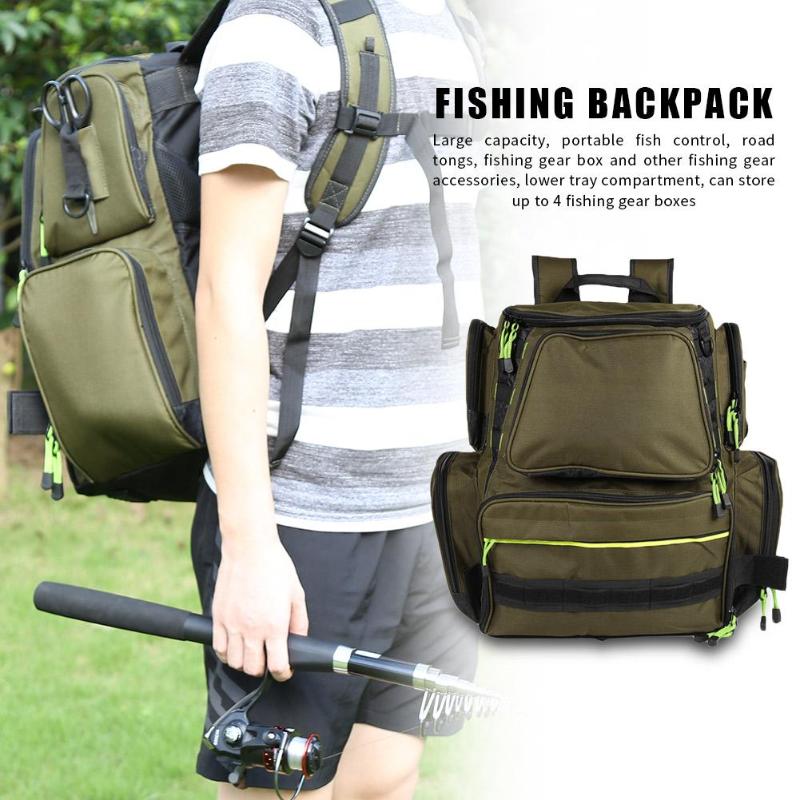 Durable Fishing Backpack Easy to Carry Multifunction Backpack 25L Large Capacity Outdoor Fishing Tackle Accessories Bag-ebowsos