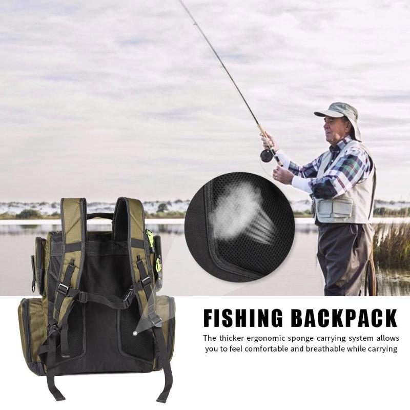 Durable Fishing Backpack Easy to Carry Multifunction Backpack 25L Large Capacity Outdoor Fishing Tackle Accessories Bag-ebowsos