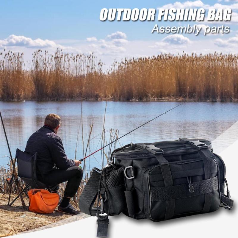 Durable Fishing Bags Delicate Design Portable Shoulder Messenger Bags Multifunction Fishing Bag Fishing Tackle Packs-ebowsos