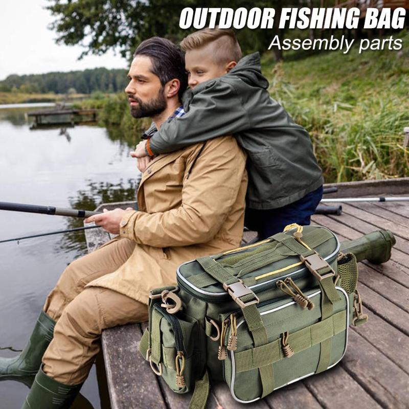 Durable Fishing Bags Delicate Design Portable Shoulder Messenger Bags Multifunction Fishing Bag Fishing Tackle Packs-ebowsos