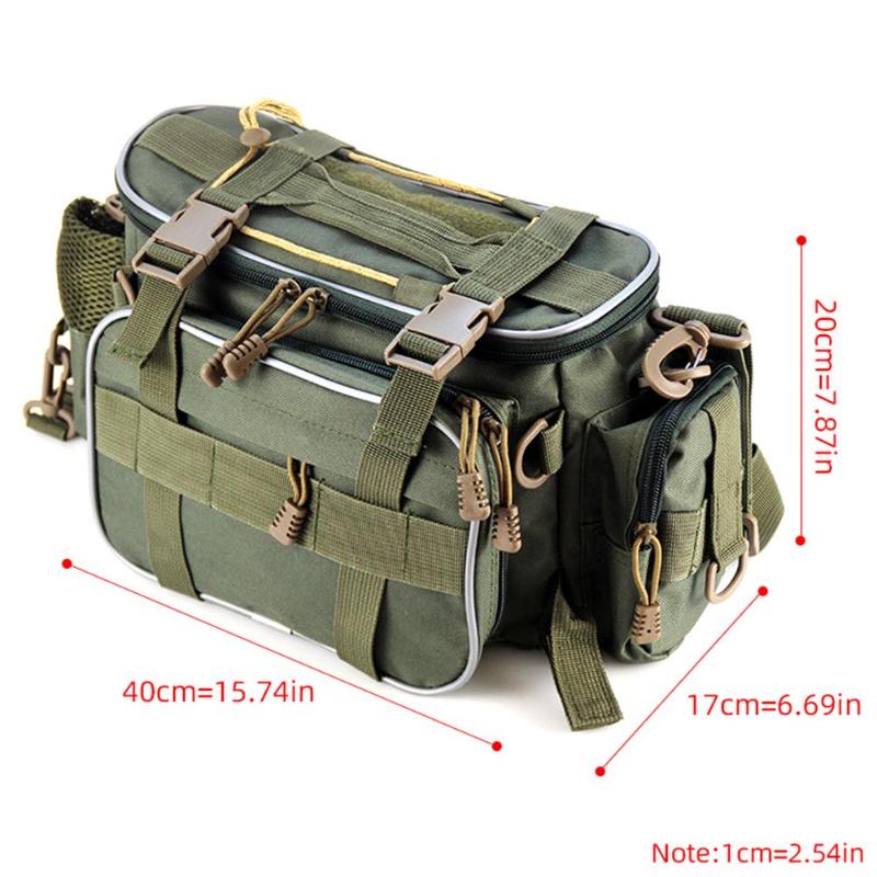 Durable Fishing Bags Delicate Design Portable Shoulder Messenger Bags Multifunction Fishing Bag Fishing Tackle Packs-ebowsos