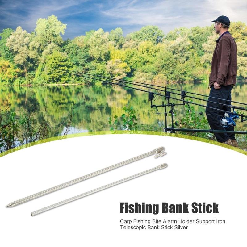 Durable Fishing Bank Stick Classic Delicate Carp Fishing Bite Alarm Holder Support Iron Adjustable Telescopic Bank Stick-ebowsos