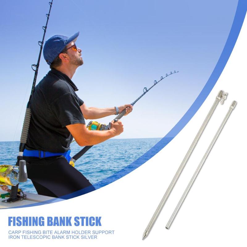 Durable Fishing Bank Stick Classic Delicate Carp Fishing Bite Alarm Holder Support Iron Adjustable Telescopic Bank Stick-ebowsos