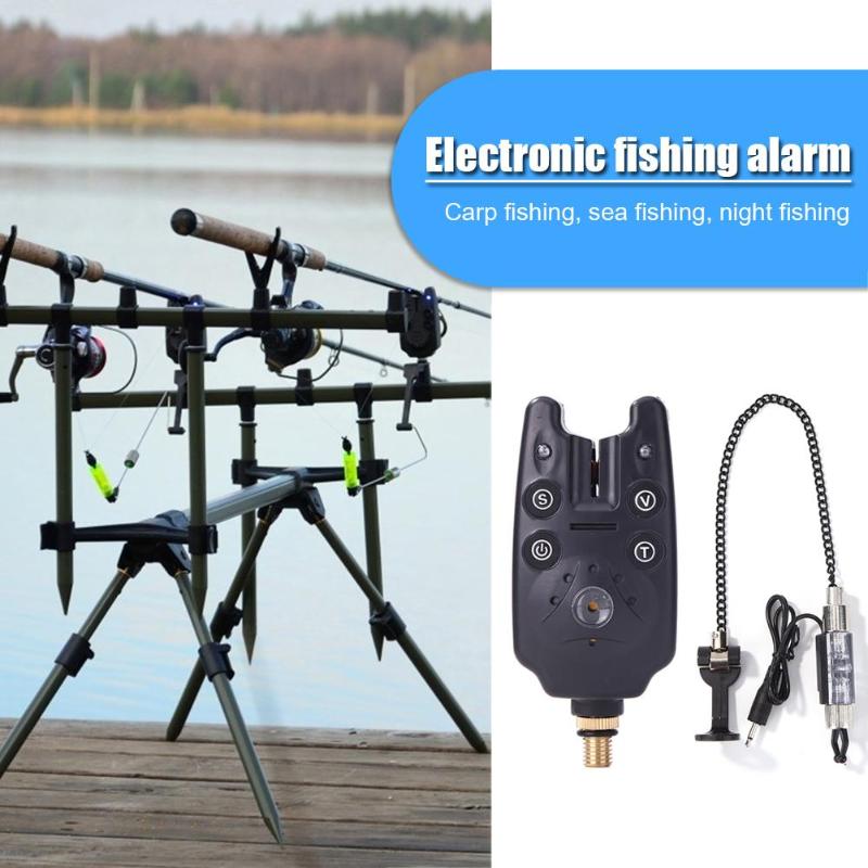 Durable Fishing Bite Alarm Classic Delicate Carp Fishing Bite Alarm+Flash Soft Chain Swinger Hanger Indicator Fishing Tackle-ebowsos