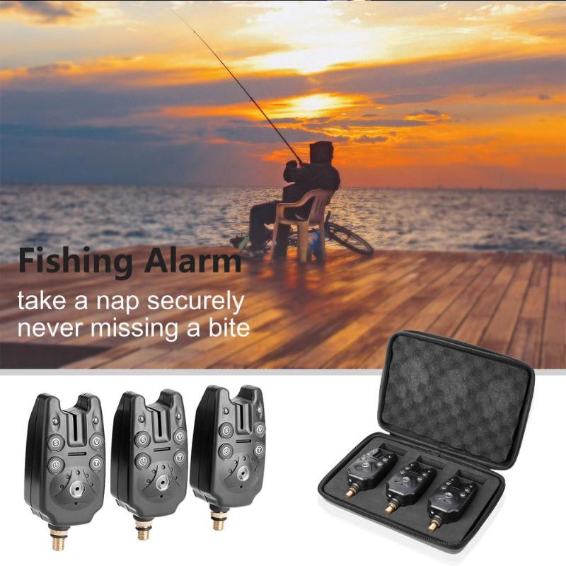 Durable Fishing Bite Alarm Delicate Design 3x Adjustable Tone Volume Sensitivity Sound Alert Fishing Bite Alarm Accessories-ebowsos