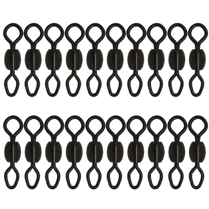 Durable Fishing Lead Clips Classic Delicate 10/20pcs Ball Bearing Swivels Solid Ring Rolling Connector Carp Fishing Tackle-ebowsos