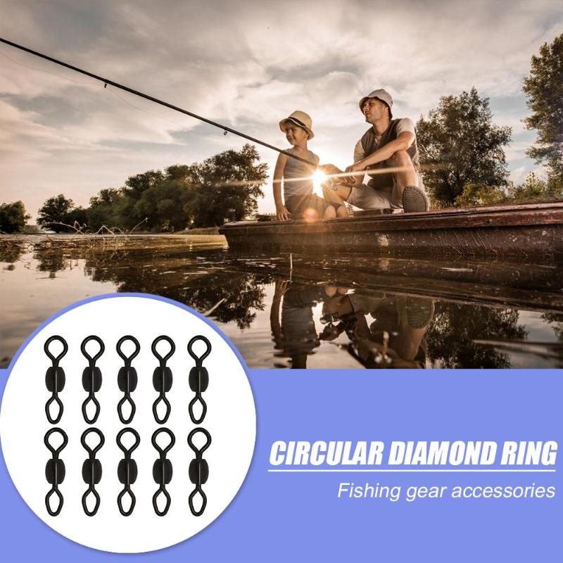 Durable Fishing Lead Clips Classic Delicate 10/20pcs Ball Bearing Swivels Solid Ring Rolling Connector Carp Fishing Tackle-ebowsos