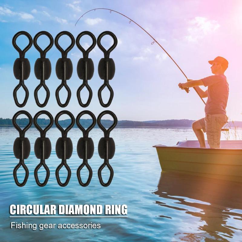 Durable Fishing Lead Clips Classic Delicate 10/20pcs Ball Bearing Swivels Solid Ring Rolling Connector Carp Fishing Tackle-ebowsos