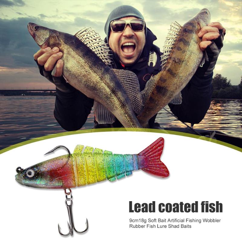 Durable Fishing Lures Multi-function 9cm 18g Multi Jointed Fishing Lures 8 Segments Soft Artificial Fishing Baits-ebowsos