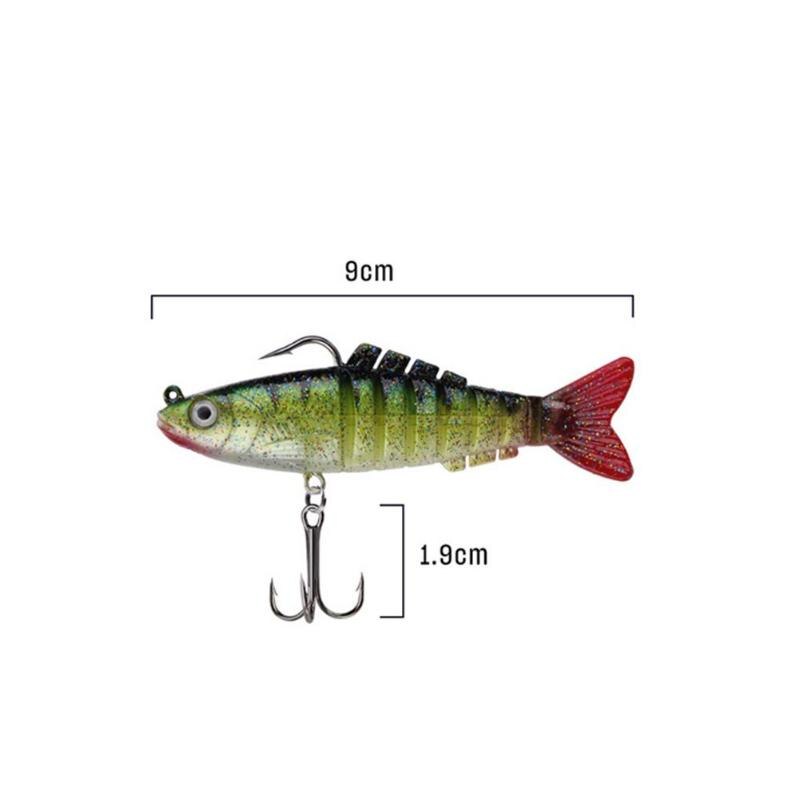 Durable Fishing Lures Multi-function 9cm 18g Multi Jointed Fishing Lures 8 Segments Soft Artificial Fishing Baits-ebowsos