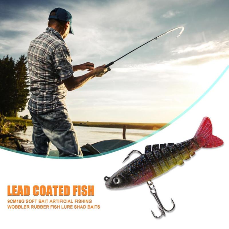 Durable Fishing Lures Multi-function 9cm 18g Multi Jointed Fishing Lures 8 Segments Soft Artificial Fishing Baits-ebowsos