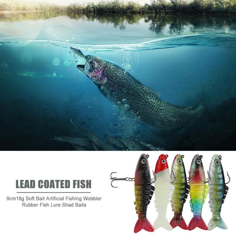 Durable Fishing Lures Multi-function 9cm 18g Multi Jointed Fishing Lures 8 Segments Soft Artificial Fishing Baits-ebowsos