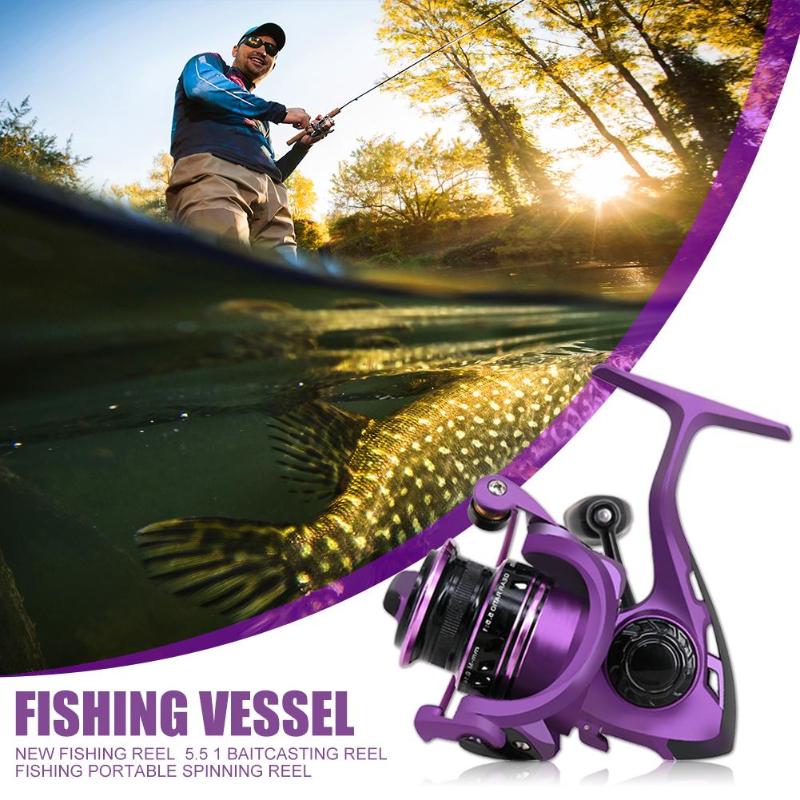 Durable Fishing Reels Delicate Texture MK1000 All Metal Spinning Fishing Reel Left/Right Hand 5kg Max Drag Spool Reel-ebowsos