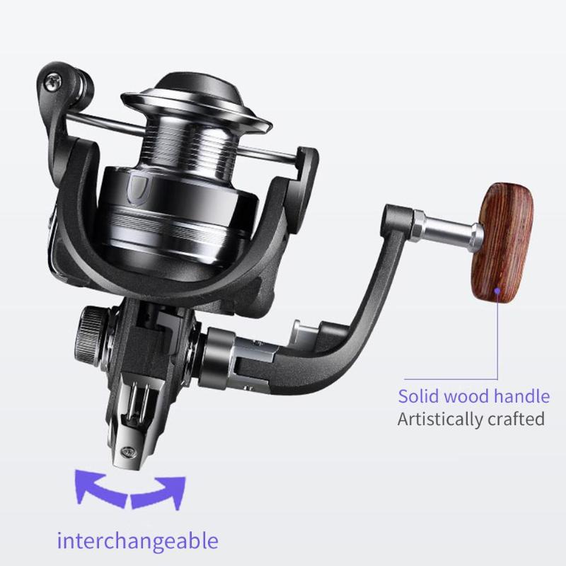 Durable Fishing Reels Easy Installation Folding Rocker Coil Spinning Fishing Reel 12BB 5.2:1 Speed Ratio Fish Reels-ebowsos