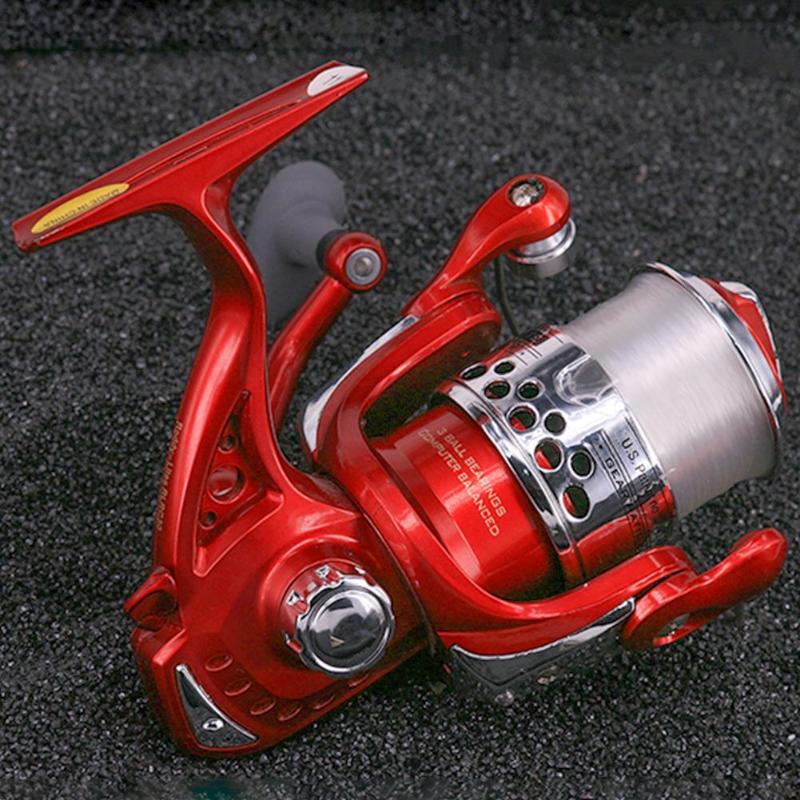 Durable Fishing Reels Multi-function 5.1:1 Spinning Reel with Red White Light Night Fishing Fixed Spool Fishing Reel-ebowsos