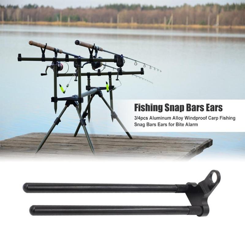 Durable Fishing Snap Bars Ears Classic Delicate 3/4x Aluminum Windproof Carp Fishing Snag Bar Ears for Bite Alarm Fishing Tackl-ebowsos