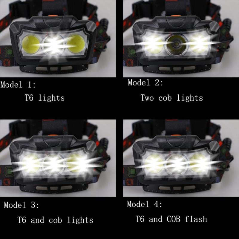 Durable LED Headlamp Multi-function Outdoor Camping Fishing LED Headlamp 4 Mode COB+XML T6 Headlight Head Lamp Torch-ebowsos