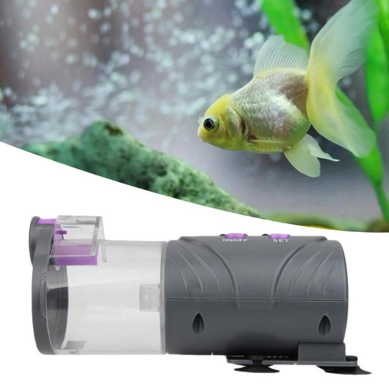 Durable Low Power Consumption Electronic Automatic Fish Dispenser Timer Adjustable Switch Aquarium Home Portable Fishes Feeder - ebowsos