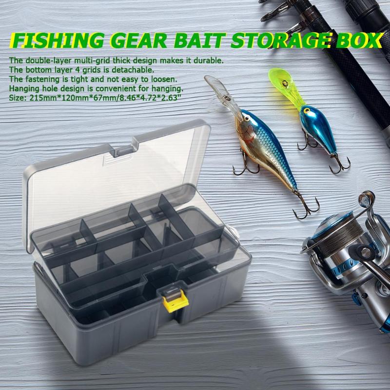 Durable Plastic Fishing Lure Hook Tackle Storage Box Organizer Double Sided Container Fishing Equipment Fishing Tackle Boxes-ebowsos